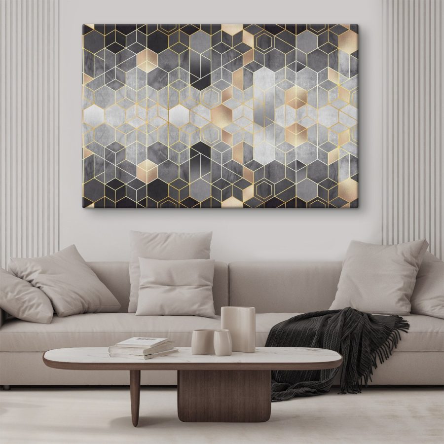 Geometrische patronen in neutrale tinten