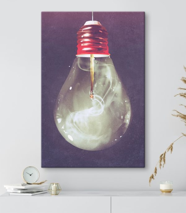 Gloeilamp met vuur Gloeilamp met vuur