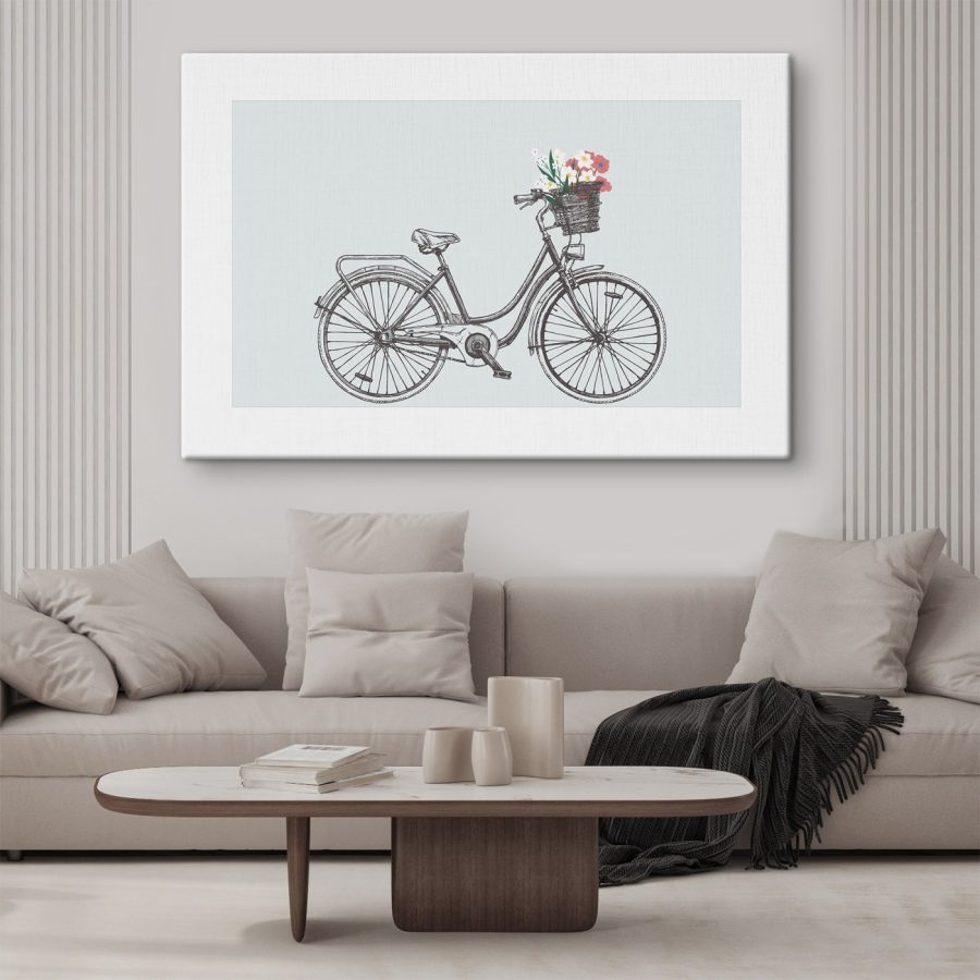 Fiets met bloemen in een mand