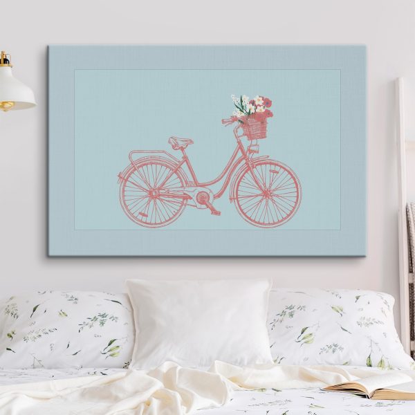 Fiets met bloemen in een mand Fiets met bloemen in een mand