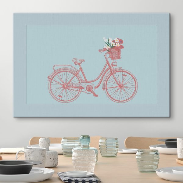 Fiets met bloemen in een mand Fiets met bloemen in een mand