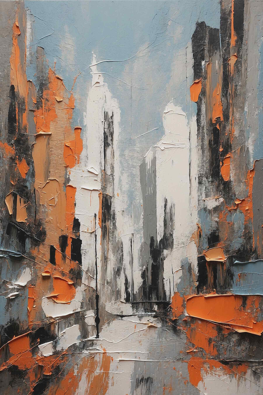 Schilderij van een stad Schilderij van een stad