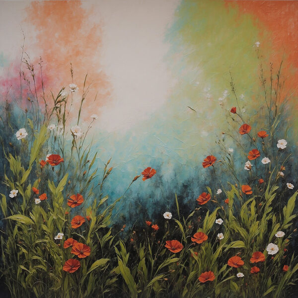 Schilderen van bloemen en gras Schilderen van bloemen en gras