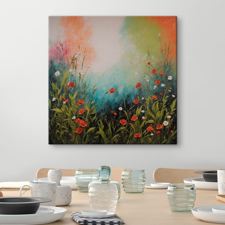 Schilderen van bloemen en gras