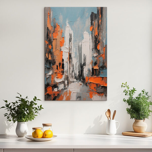Schilderij van een stad Schilderij van een stad