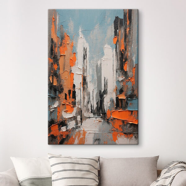 Schilderij van een stad Schilderij van een stad