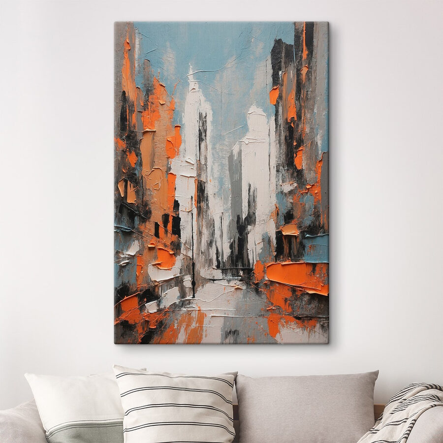 Schilderij van een stad Schilderij van een stad