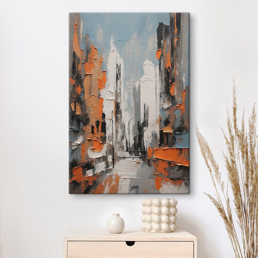 Schilderij van een stad Schilderij van een stad