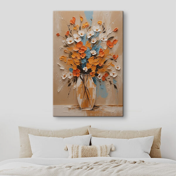 Schilderij van bloemen in een vaas Schilderij van bloemen in een vaas