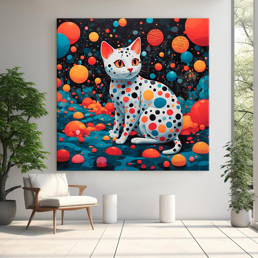 Cat with polka dots