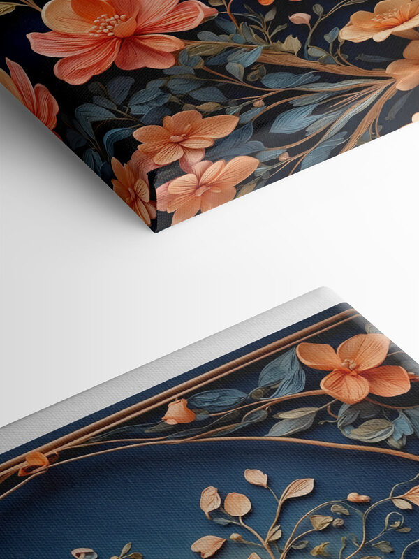 Blauwe vogel op een tak met bloemen Blauwe vogel op een tak met bloemen
