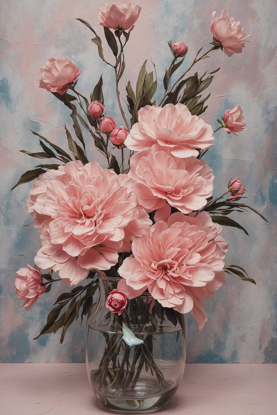 Vaas met roze bloemen Vaas met roze bloemen