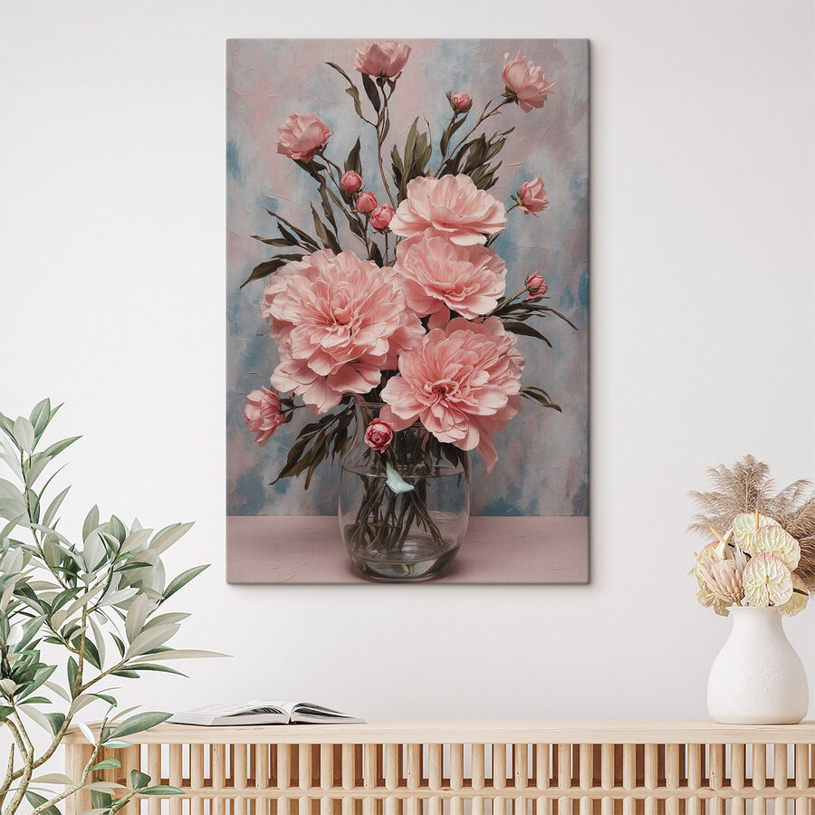 Vaas met roze bloemen Vaas met roze bloemen