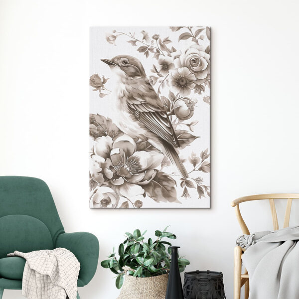 Vogel op een bloem Canvas Schilderijen Vogel op een bloem