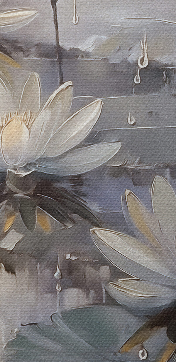 Schilderij van bloemen op een vijver Schilderij van bloemen op een vijver