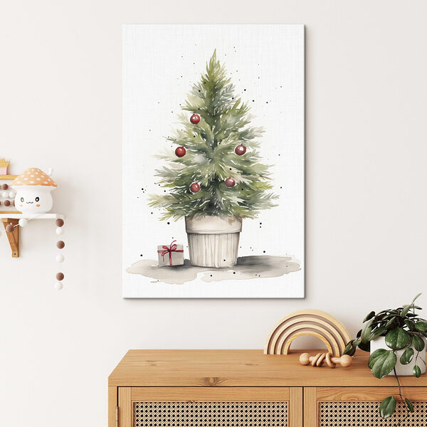 Aquarel van een kerstboom Aquarel van een kerstboom