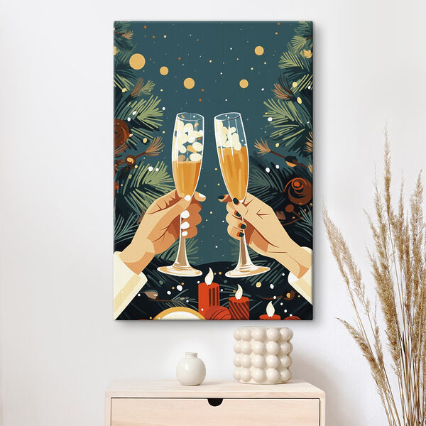 Paar handen die champagneglazen vasthouden Paar handen die champagneglazen vasthouden