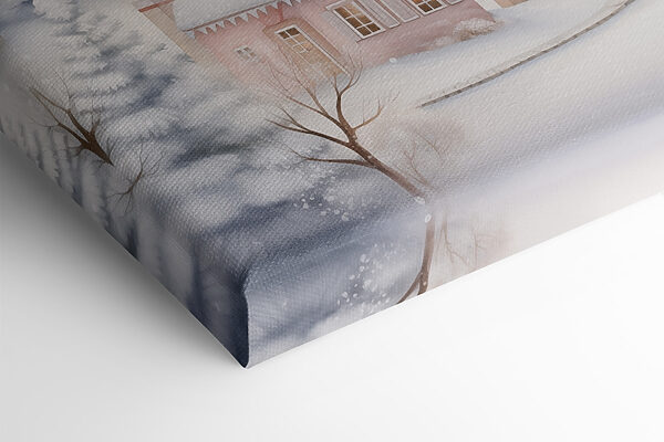Schilderij van een besneeuwd dorp Schilderij van een besneeuwd dorp