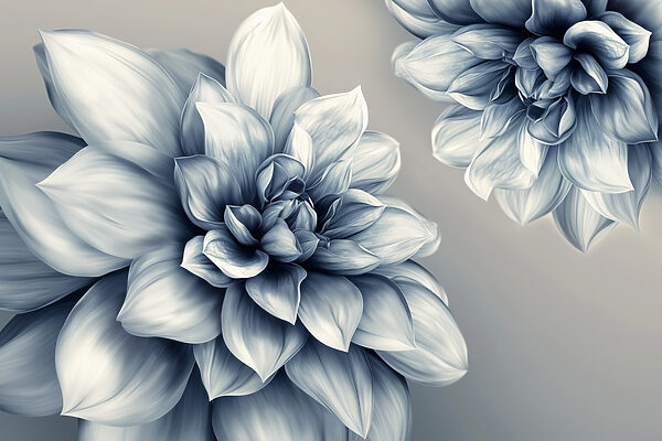 Elegant bloemenontwerp in monochrome tinten Elegant bloemenontwerp in monochrome tinten