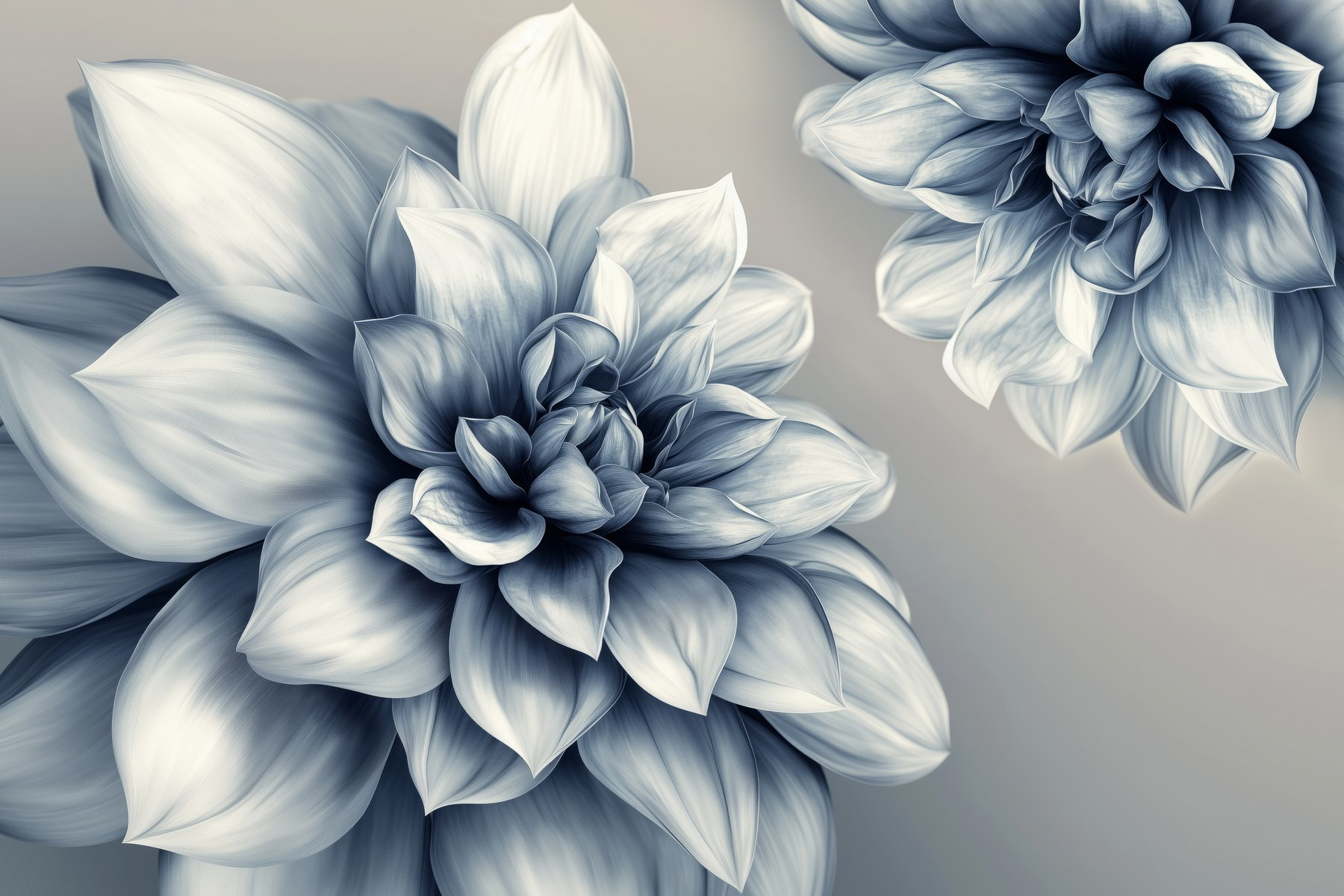 Elegant floral design in monochrome tones