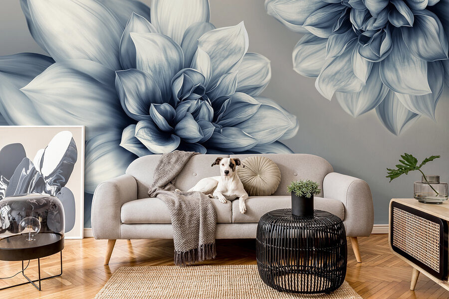 Elegant bloemenontwerp in monochrome tinten Elegant bloemenontwerp in monochrome tinten