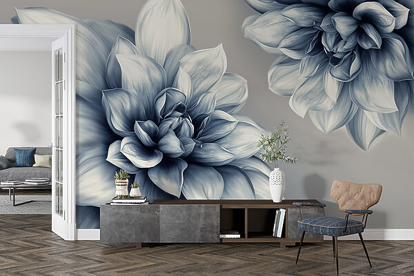 Elegant bloemenontwerp in monochrome tinten Elegant bloemenontwerp in monochrome tinten