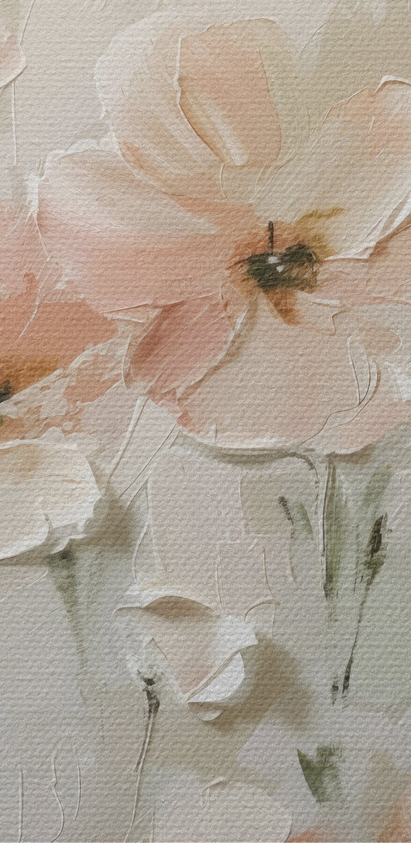 Schilderij van roze bloemen Schilderij van roze bloemen