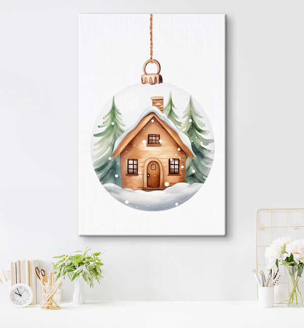 Glazen bol met een huis en bomen erin Glazen bol met een huis en bomen erin