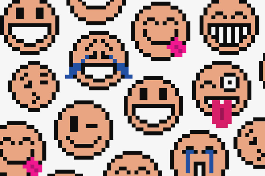Naadloos patroon van smileygezichtjes