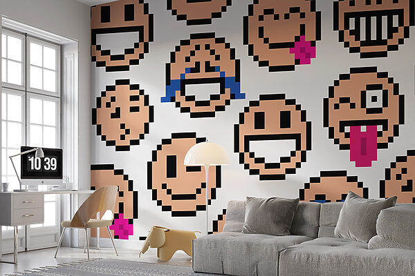 Naadloos patroon van smileygezichtjes Naadloos patroon van smileygezichtjes