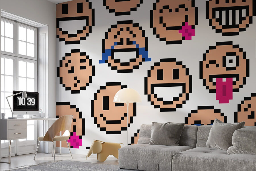 Naadloos patroon van smileygezichtjes