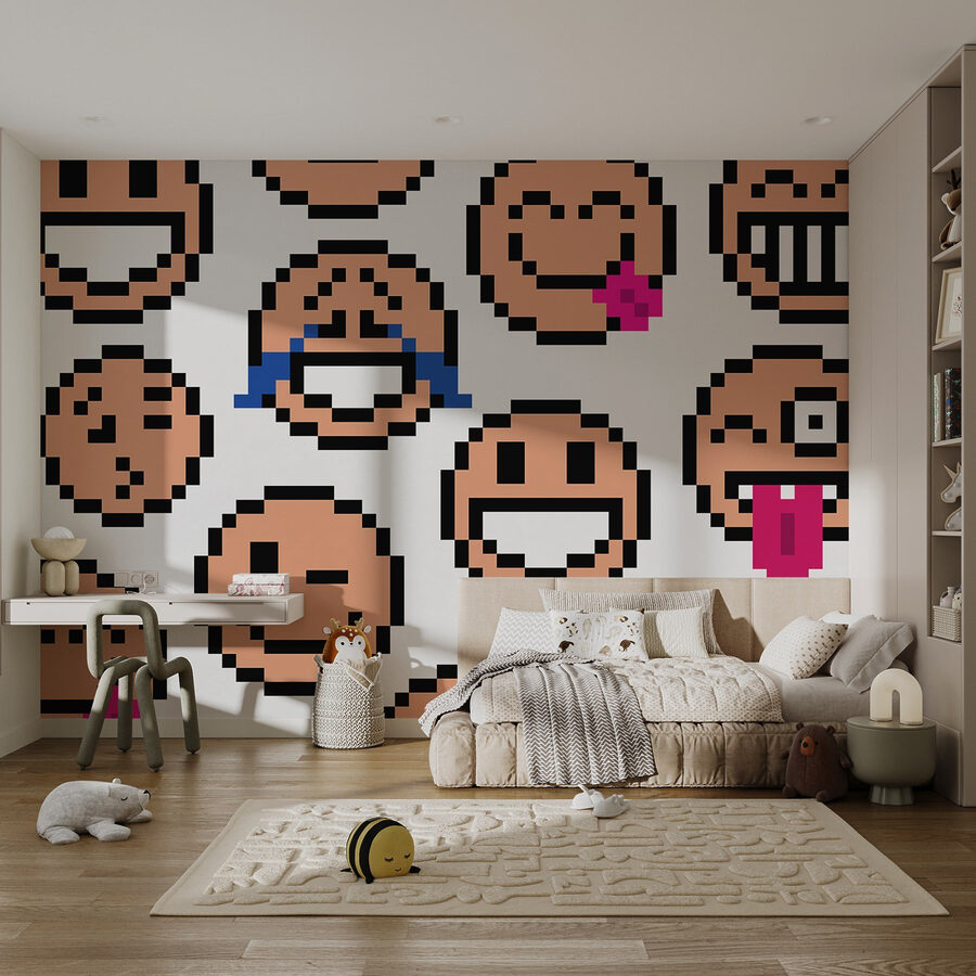 Naadloos patroon van smileygezichtjes