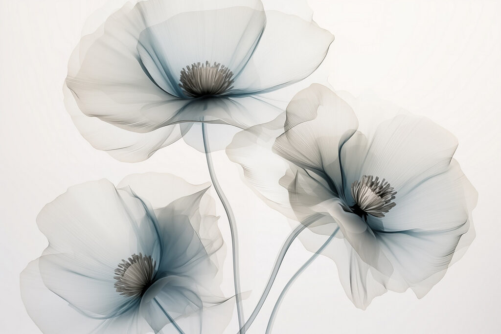 Groep bloemen met lichtblauwe bloemblaadjes Groep bloemen met lichtblauwe bloemblaadjes