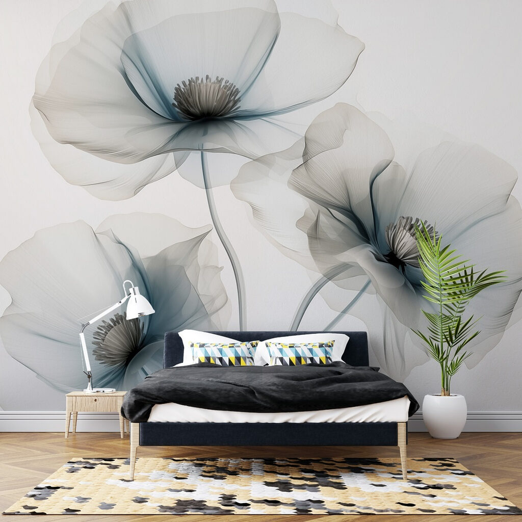 Group of flowers with light blue petals Group of flowers with light blue petals