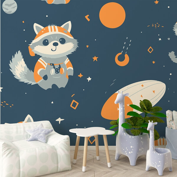 Patroon van wasberen en planeten Patroon van wasberen en planeten