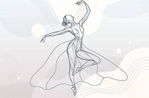 Tekening van een dansende vrouw Tekening van een dansende vrouw