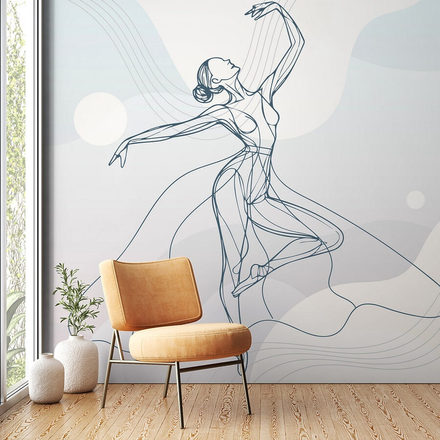 Tekening van een dansende vrouw