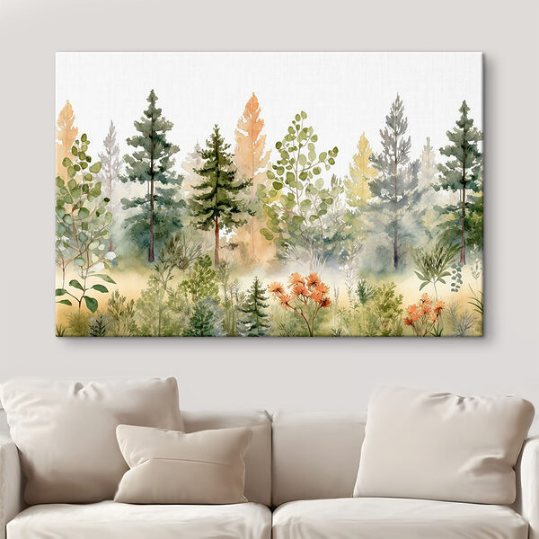 Aquarel van bomen en planten Aquarel van bomen en planten