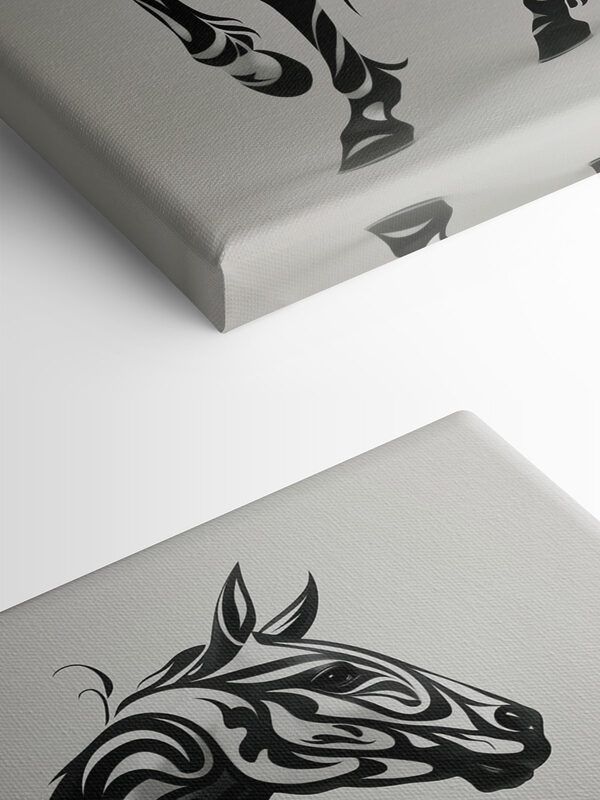 Zwart-wit paard met swirls Zwart-wit paard met swirls