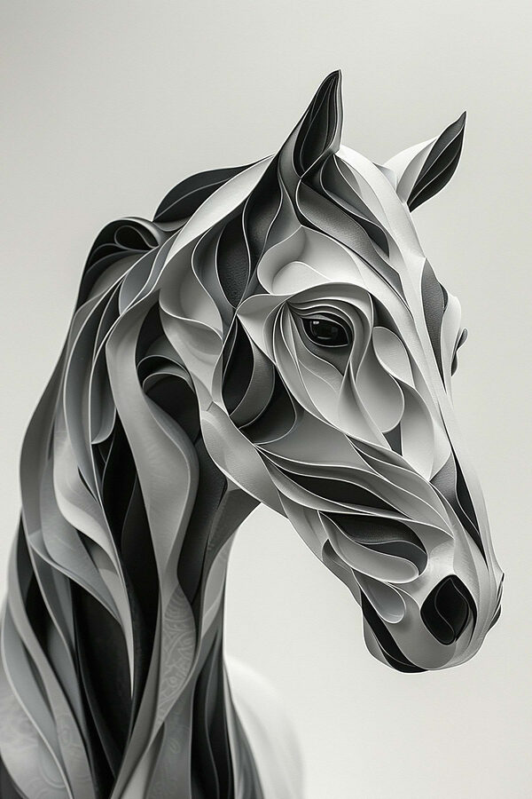 Paardenhoofd van papier Paardenhoofd van papier