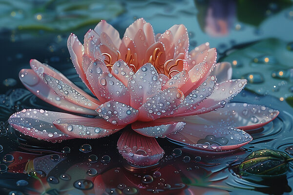 Roze bloem met waterdruppels erop Roze bloem met waterdruppels erop