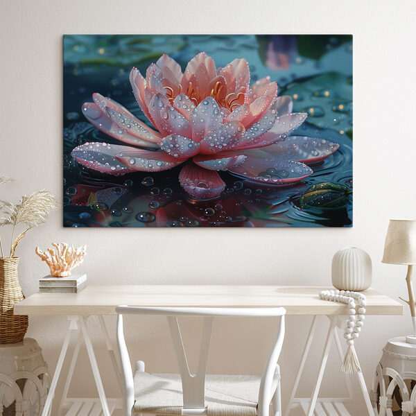 Roze bloem met waterdruppels erop Roze bloem met waterdruppels erop
