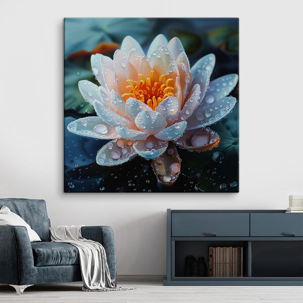 Witte bloem met waterdruppels erop Witte bloem met waterdruppels erop