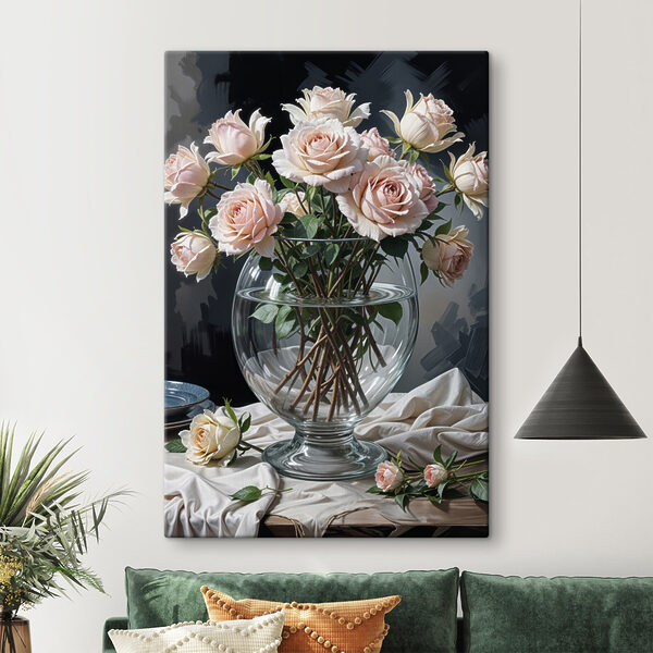 Vaas met bloemen en water Vaas met bloemen en water