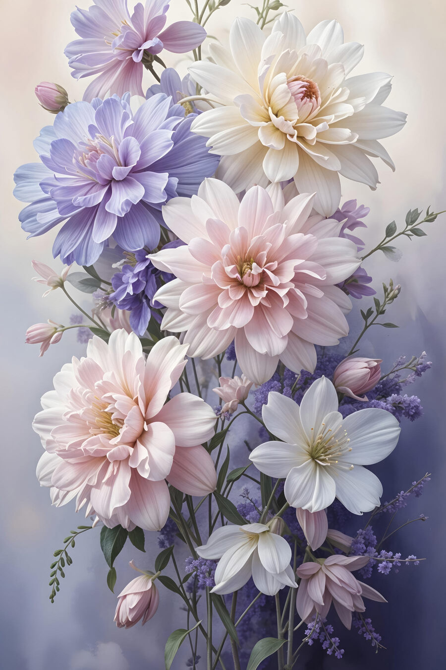 Groep bloemen in een vaas