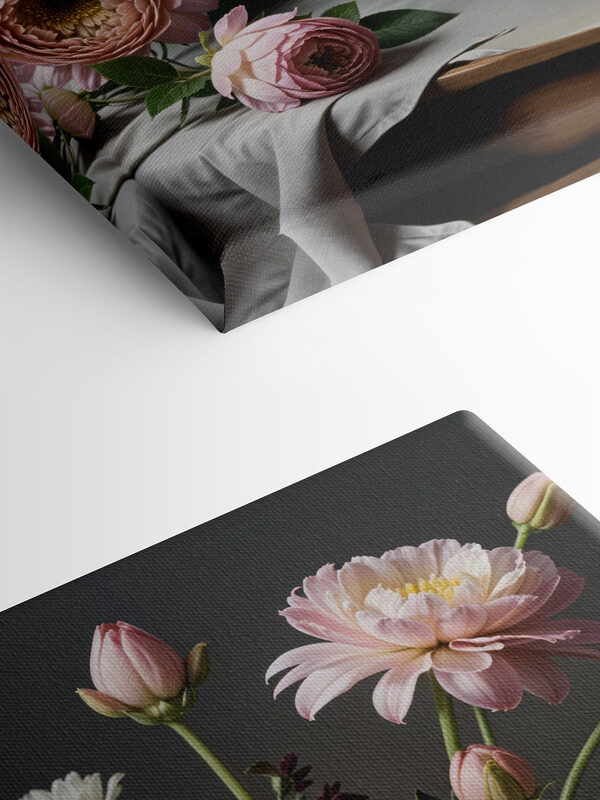 Vaas met bloemen op een tafel Vaas met bloemen op een tafel