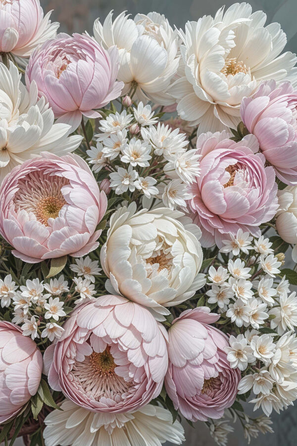Groep bloemen in een boeket Groep bloemen in een boeket