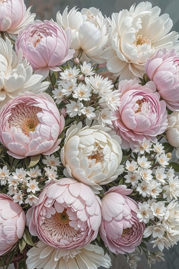 Group of flowers in a bouquet