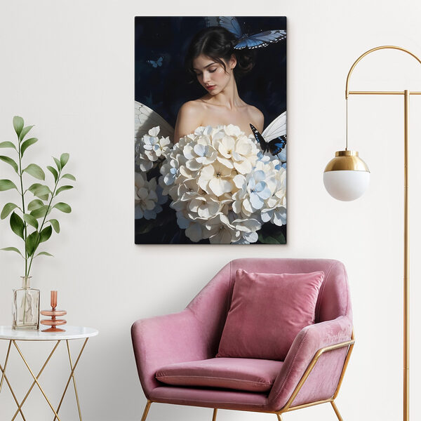 Vrouw met vlinders en bloemen Vrouw met vlinders en bloemen