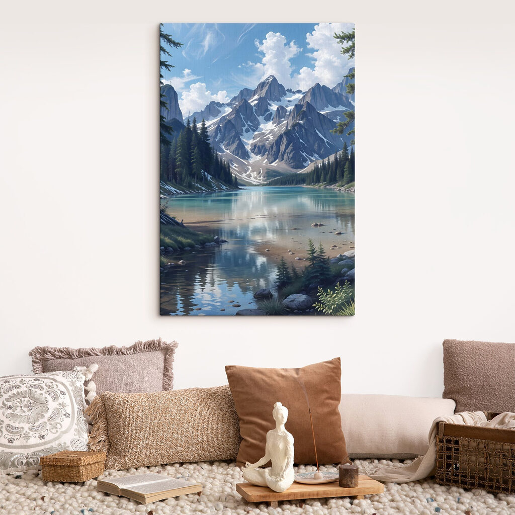 Lake surrounded by mountains